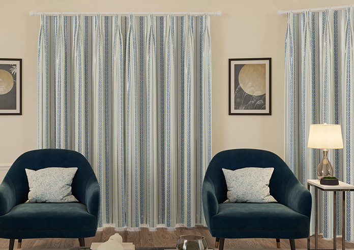 Laurel Stripe, Royal - Made to Measure Curtains - Image 7